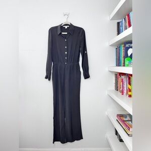 Diane Von Furstenberg black Silk Long Sleeved Jumpsuit